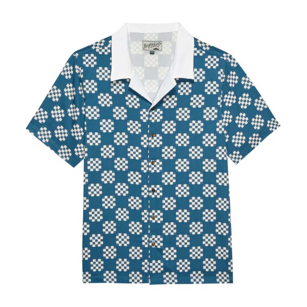 ⛳ Bogey Boys "Big Check Button Up Blue" Golf Shirt. New With Tags!